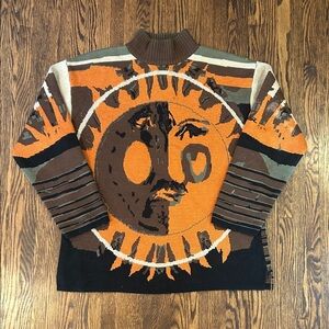Vintage 90s GSL Knit Wool Maximalist Sweater
